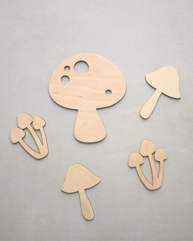 Σετ Ξύλινα Μανιτάρια Τοίχου