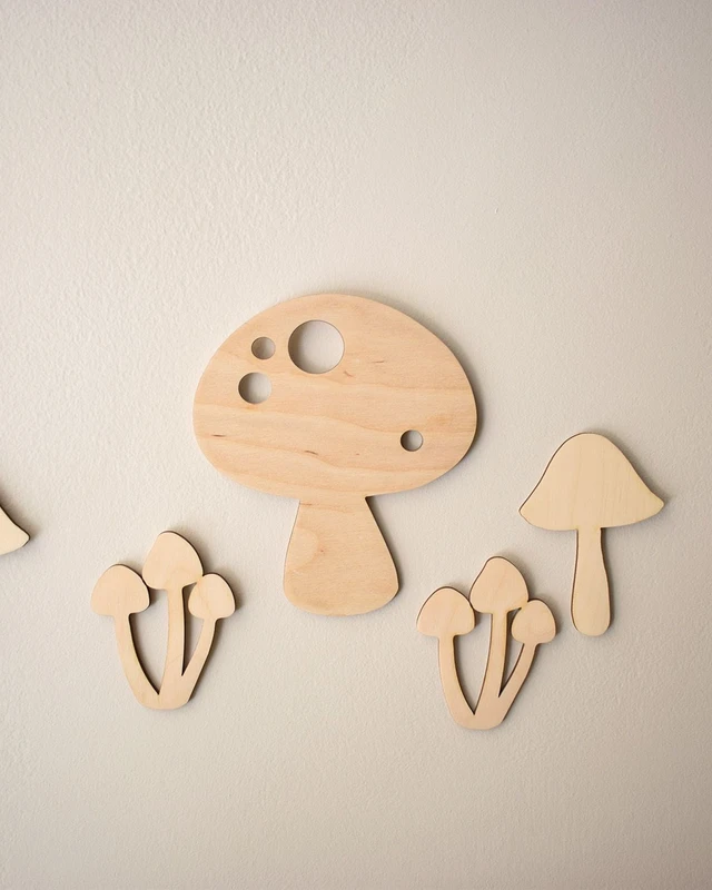 Σετ Ξύλινα Μανιτάρια Τοίχου