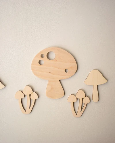 Σετ Ξύλινα Μανιτάρια Τοίχου