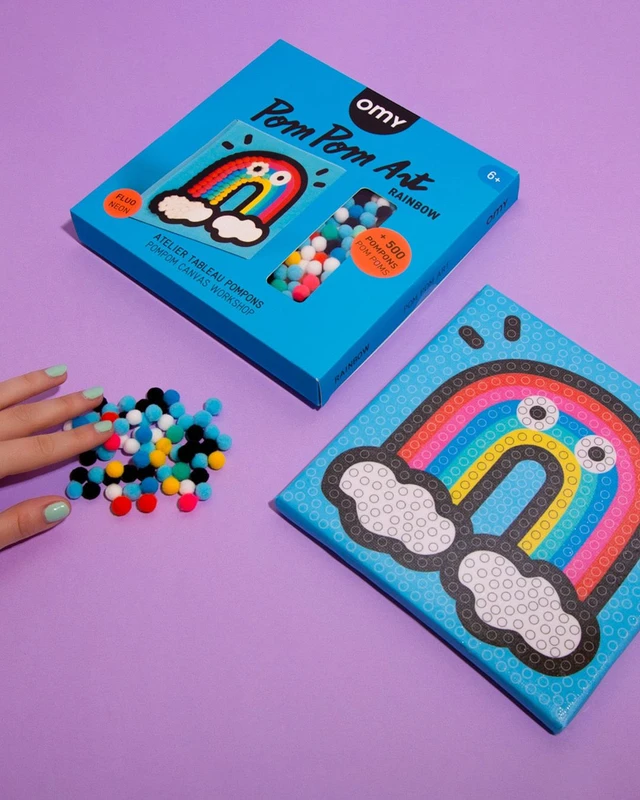 OMY - Σετ χειροτεχνίας με πομ-πομ Rainbow