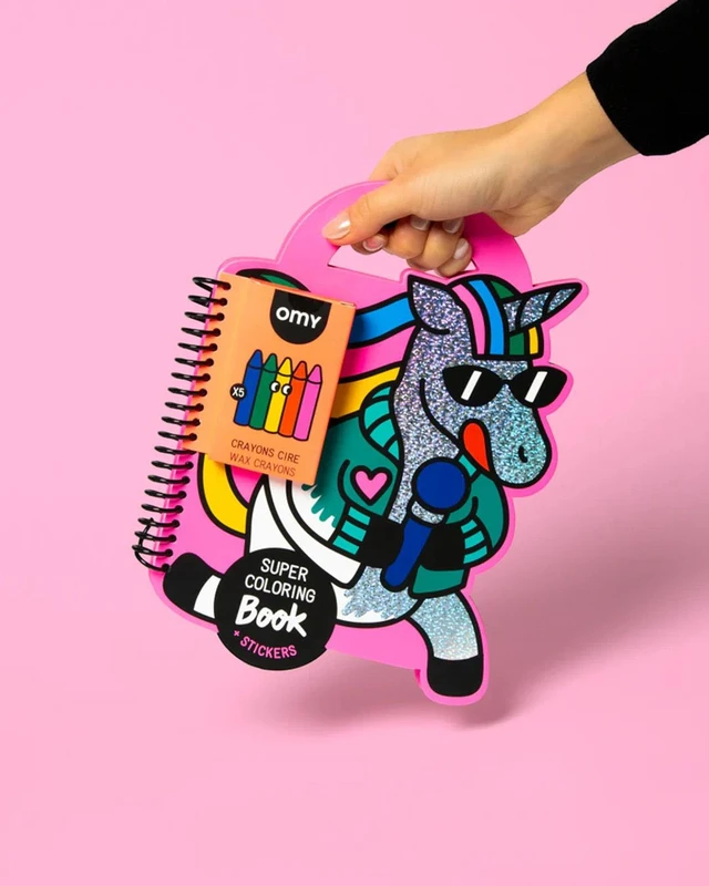 OMY - Βιβλιαράκι ζωγραφικής με αυτοκόλλητα Μονόκερος Lily