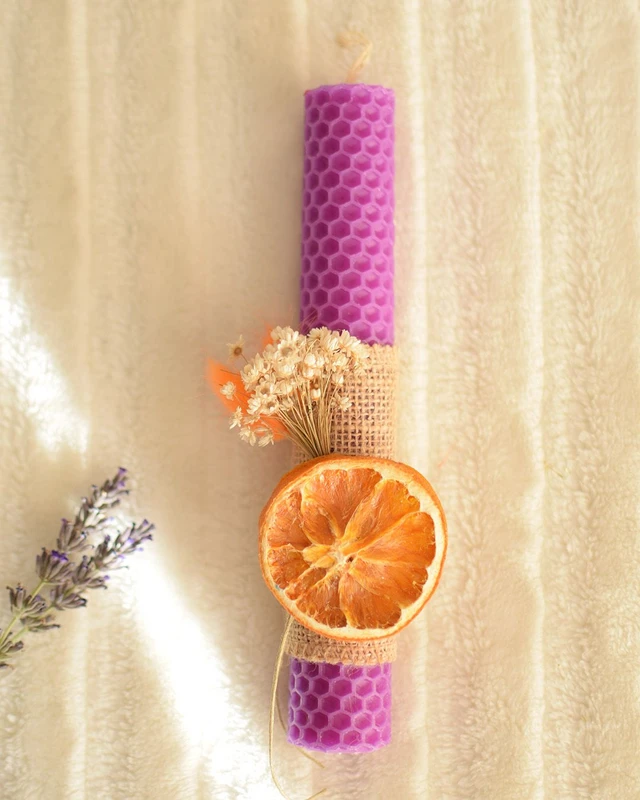 Λαμπάδα με αποξηραμένο πορτοκάλι