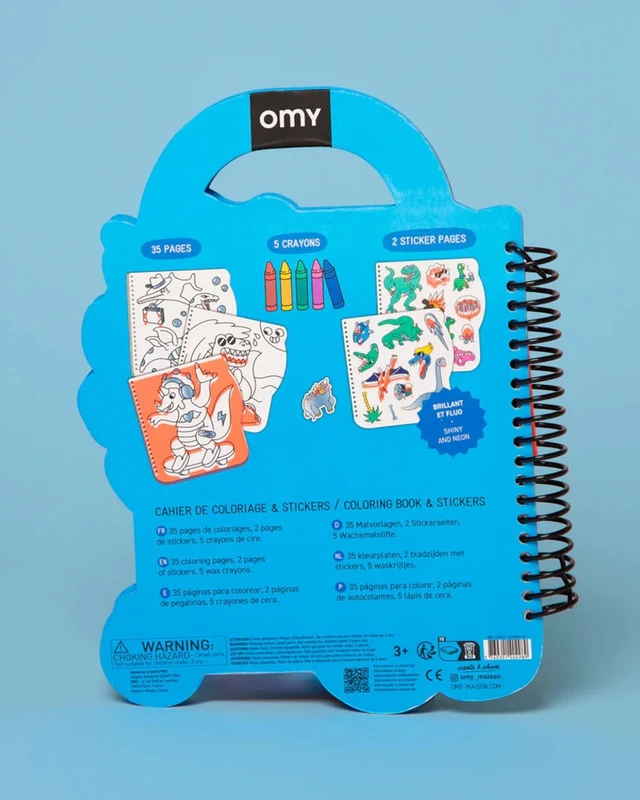 OMY - Βιβλιαράκι ζωγραφικής με αυτοκόλλητα Δεινόσαυρος