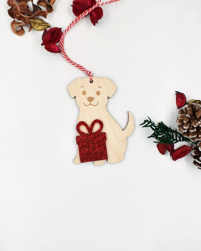 Στολίδι - Σκυλάκι με Δώρο