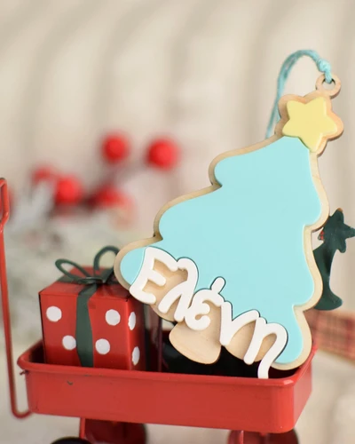 Στολίδι με όνομα - Pastel δεντράκι