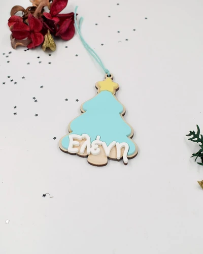 Στολίδι με όνομα - Pastel δεντράκι
