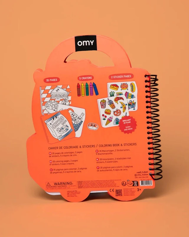 OMY - Βιβλιαράκι ζωγραφικής με αυτοκόλλητα Yummy