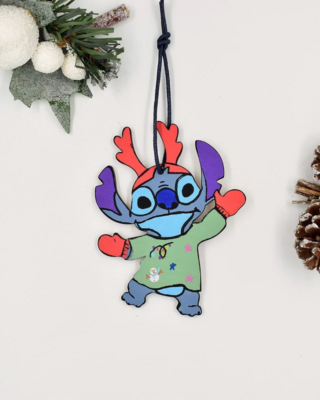 Ξύλινο στολίδι - Stitch Reindeer