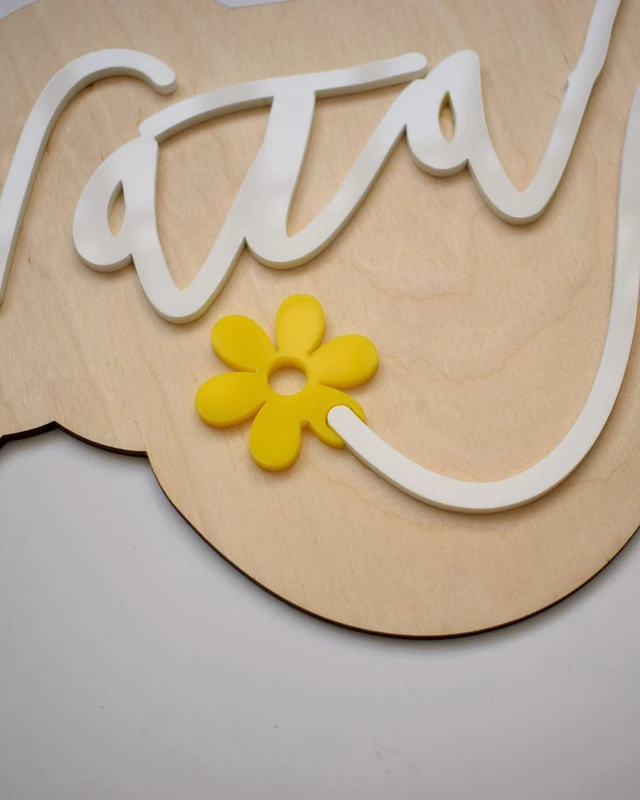 Ξύλινο διακοσμητικό με Όνομα - Μέλισσες