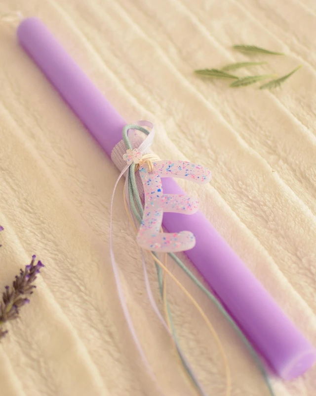 Προσωποποιημένη Λαμπάδα με Μονόγραμμα Confetti