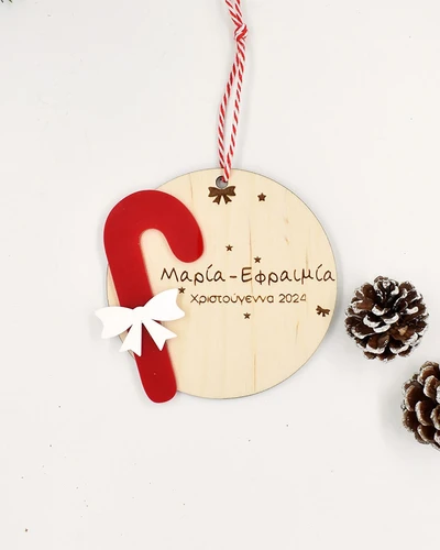 Ξύλινο στολίδι - Γλειφιτζούρι με Φιόγκο