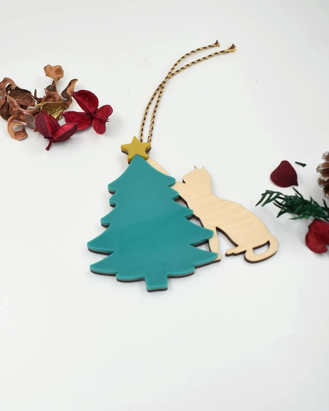 Στολίδι - Γάτα με Δέντρο